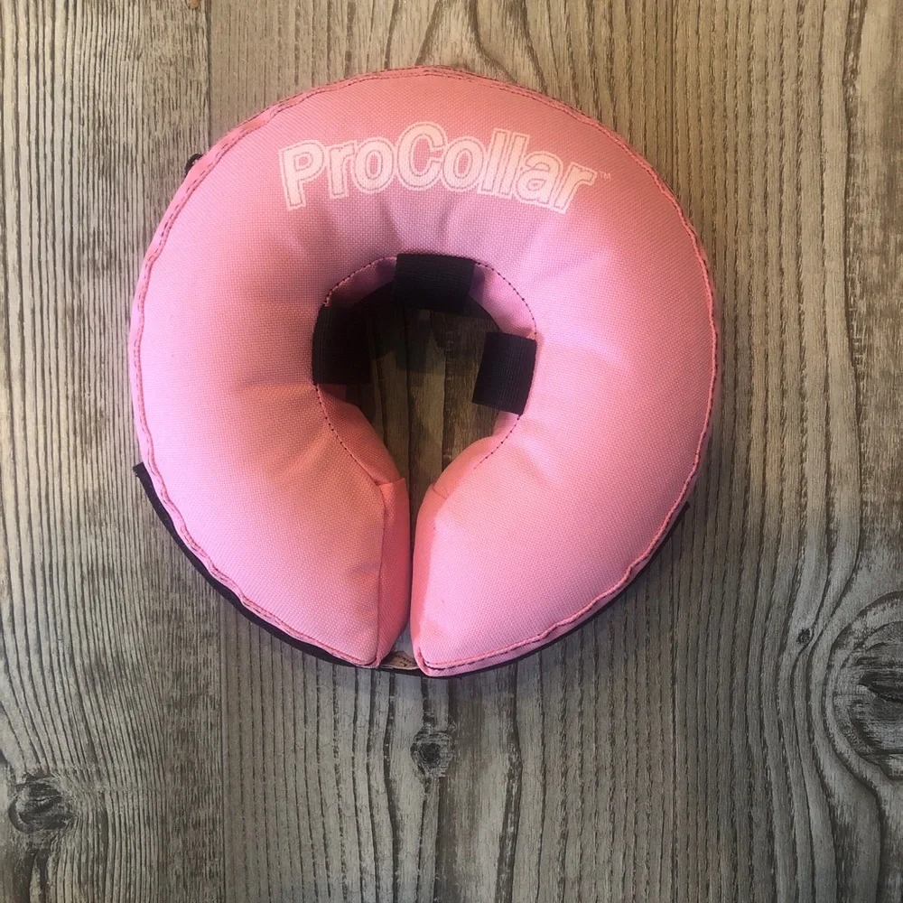 Pink Pro Pet Dog Cat Collar Inflatable Comfort Safety Protective Collar Set 2